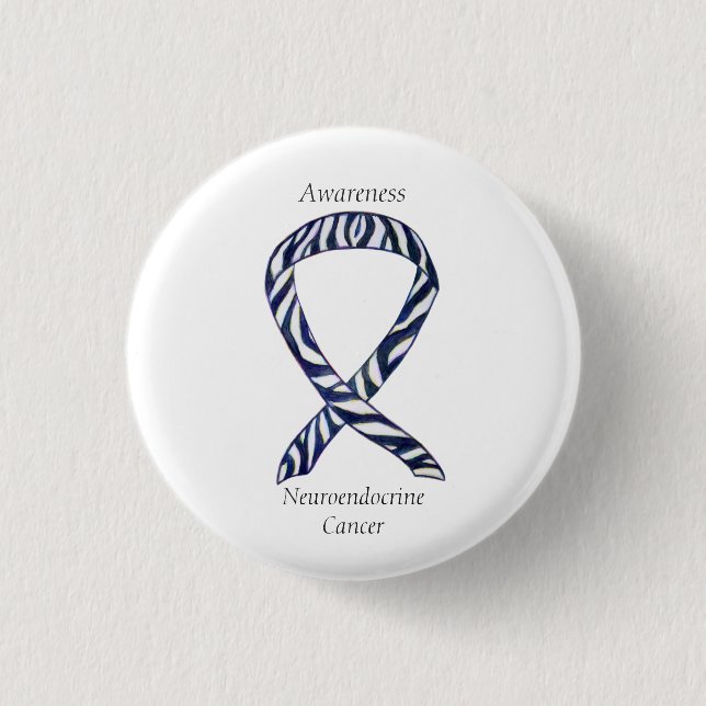 Badge Rond 2,50 Cm Neuroendocrinien Cancer Sensibilisation Ruban Pers (Devant)