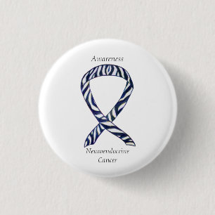 Badge Rond 2,50 Cm Neuroendocrinien Cancer Sensibilisation Ruban Pers