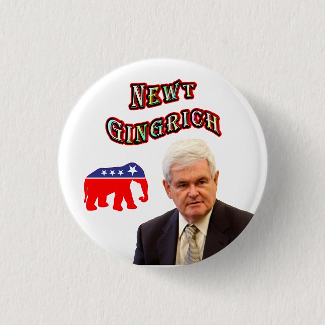 Badge Rond 2,50 Cm Newt Gingrich 2012 (Devant)