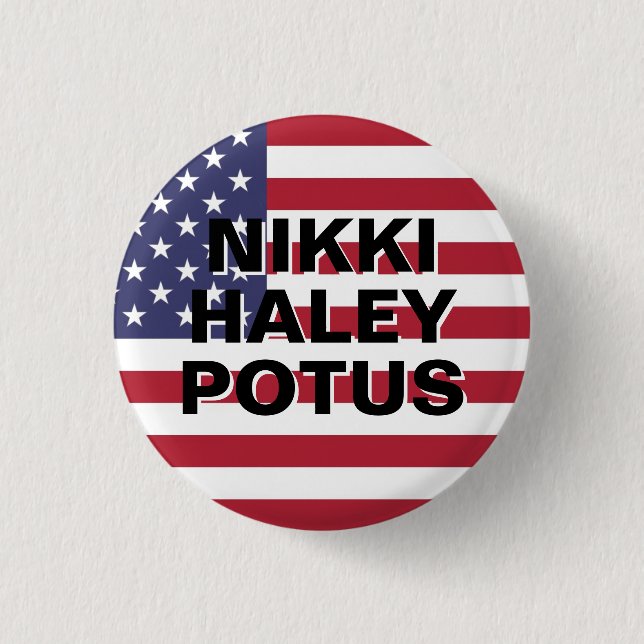 BADGE ROND 2,50 CM NIKKI HALEY POTUS (Devant)