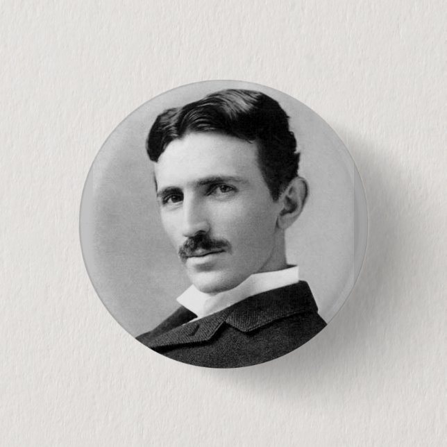 Badge Rond 2,50 Cm Nikola Tesla (Devant)