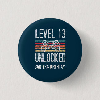 Badge Rond 2,50 Cm Niveau 13 Déverrouillé 13e anniversaire Personnali