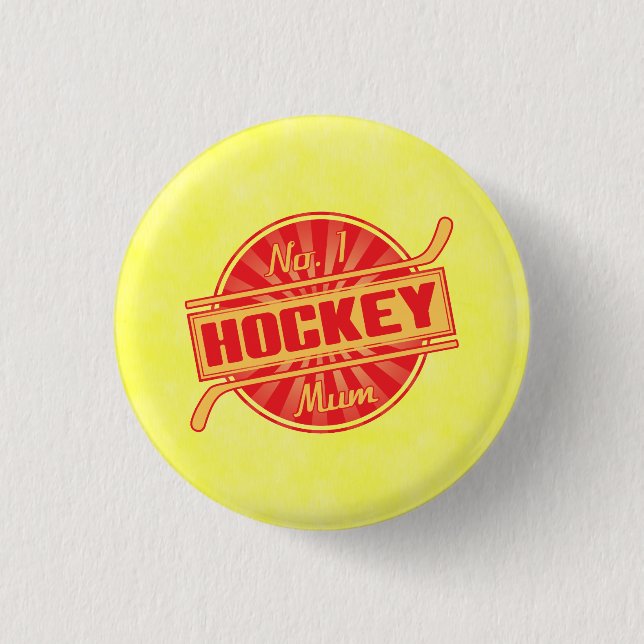 Badge Rond 2,50 Cm No 1 Insigne de maman de hockey, insigne de hockey (Devant)