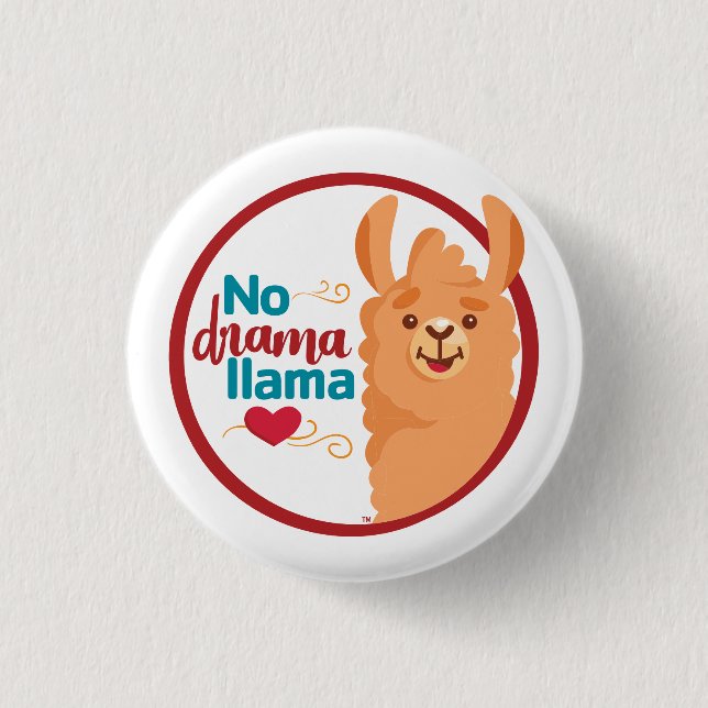 Badge Rond 2,50 Cm No Drama Llama (Chaud) (Devant)