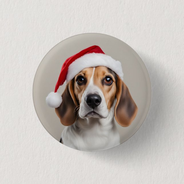 Badge Rond 2,50 Cm Noël beagle (Devant)