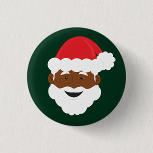 Badge Rond 2,50 Cm Noël Brown de Père Noël noire