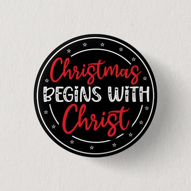 Badge Rond 2,50 Cm Noël commence avec le Christ-65772 (Devant)
