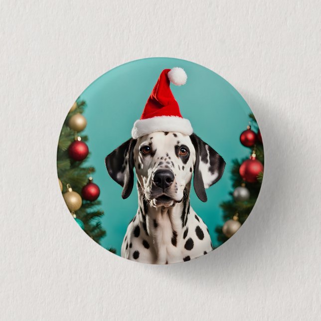 Badge Rond 2,50 Cm Noël dalmate (Devant)