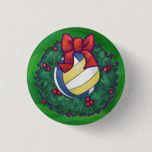 Badge Rond 2,50 Cm Noël de volley-ball