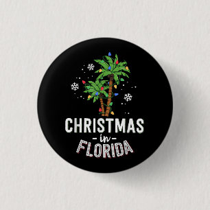 Badge Rond 2,50 Cm Noël En Floride Pont Les Palmiers Famille Va