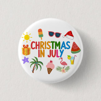 Badge Rond 2,50 Cm Noël en juillet