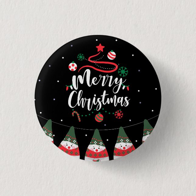 Badge Rond 2,50 Cm Noël Jingle Bells Joyeuse Salutations Collection (Devant)