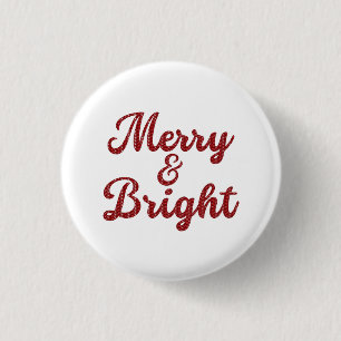 Badge Rond 2,50 Cm Noël Joyeux et Lumineux