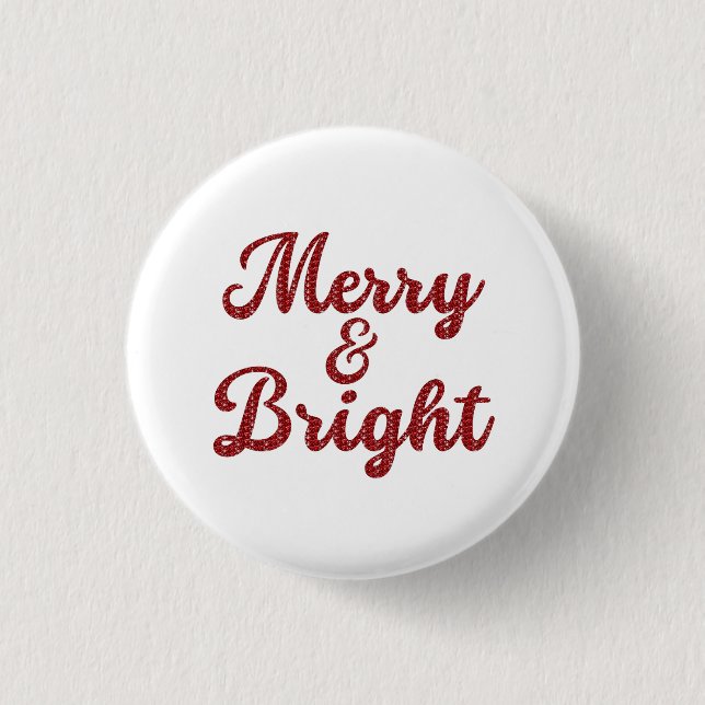 Badge Rond 2,50 Cm Noël Joyeux et Lumineux (Devant)