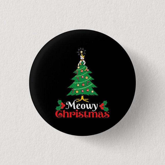 Badge Rond 2,50 Cm Noël Meowy (Devant)