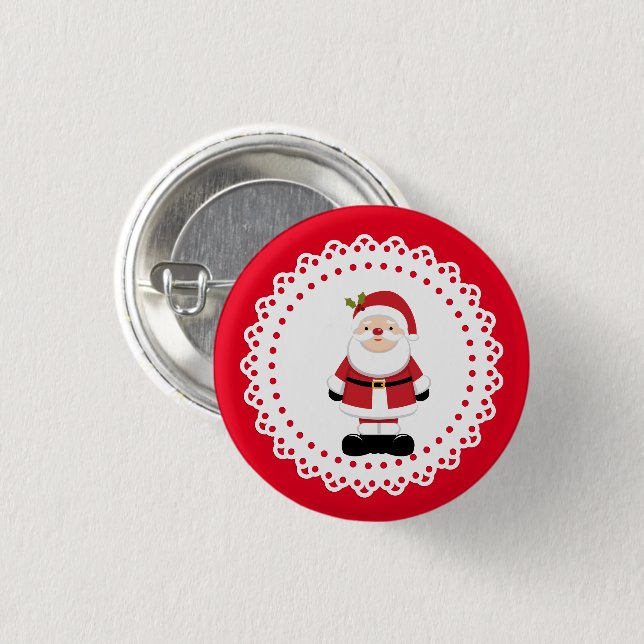 Badge Rond 2,50 Cm Noël Père Noël (Devant & derrière)