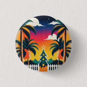 Badge Rond 2,50 Cm Noël tropical