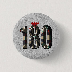 Badge Rond 2,50 Cm Noeud Argent Score 180 Avec Fosses,