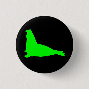 Badge Rond 2,50 Cm Noir de vert de bouton de joint d'éléphant