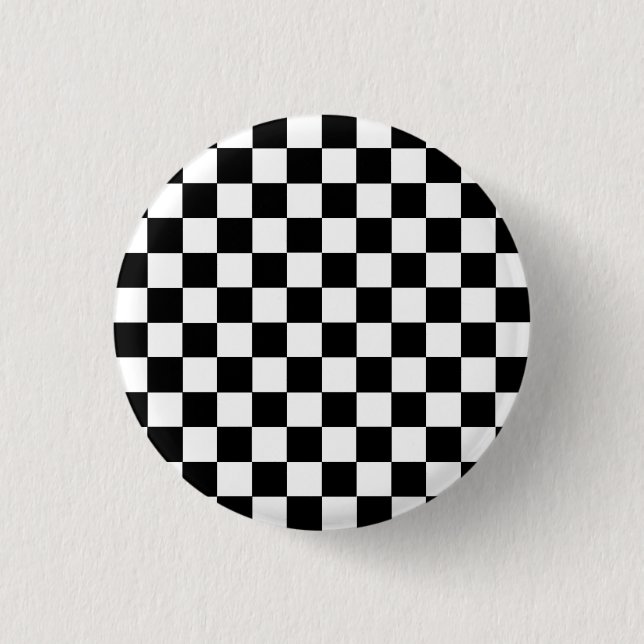 Badge Rond 2,50 Cm Noir et blanc Checkered (Devant)