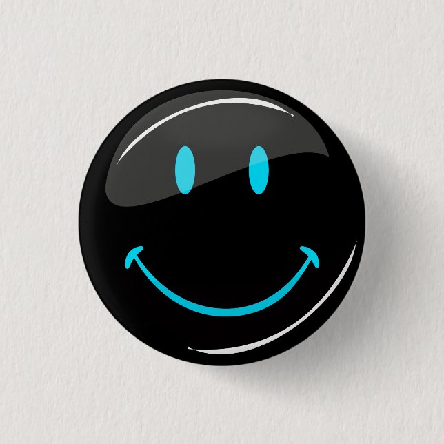 Badge Rond 2,50 Cm Noir réglable de néon de couleur (Devant)