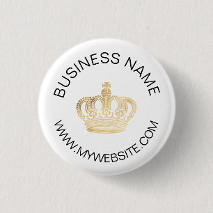Badge Rond 2,50 Cm Nom de la couronne d'or site entreprise marque cou