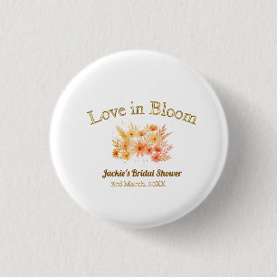 Badge Rond 2,50 Cm nom de la fête de mariage bohème jaune en fleurs r