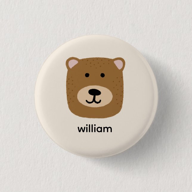 Badge Rond 2,50 Cm Nom de l'ours Brown (Devant)