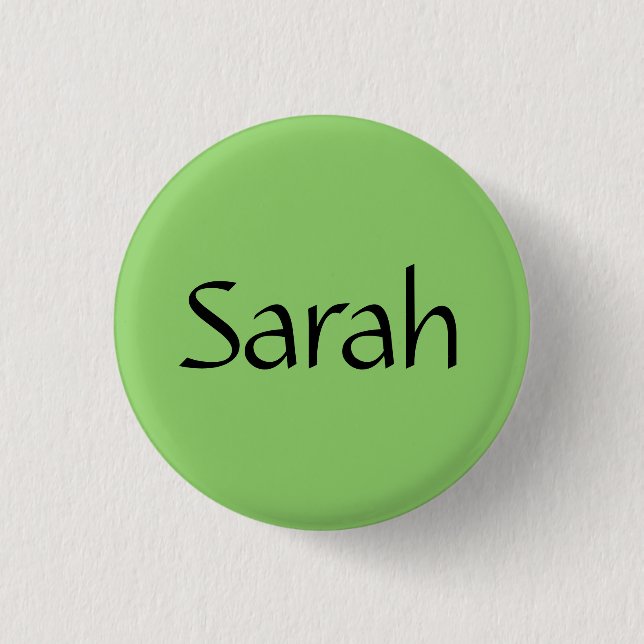 Badge Rond 2,50 Cm Nom de Sarah de noir d'orpheline d'émission de TV (Devant)