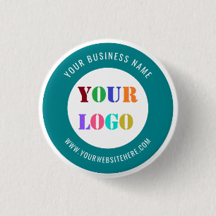 Badge Rond 2,50 Cm Nom du logo personnalisé Site Web Couleurs Bouton