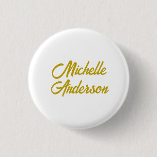 Badge Rond 2,50 Cm Nom écrit à la main minimaliste moderne de couleur