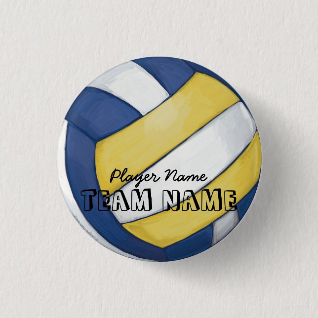 Badge Rond 2,50 Cm Nom et nombre d'équipe de volleyball (Devant)