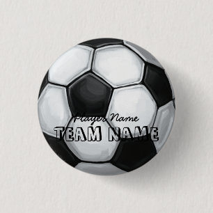 Badge Rond 2,50 Cm Nom et numéro de l'équipe balle de football