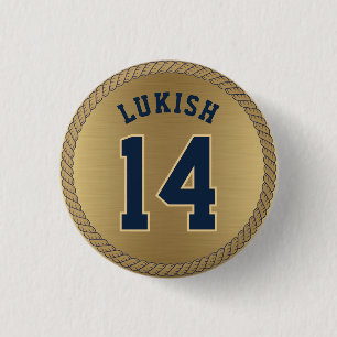 Badge Rond 2,50 Cm Nom et numéro Marine Bleu et Gold Vétérinaire