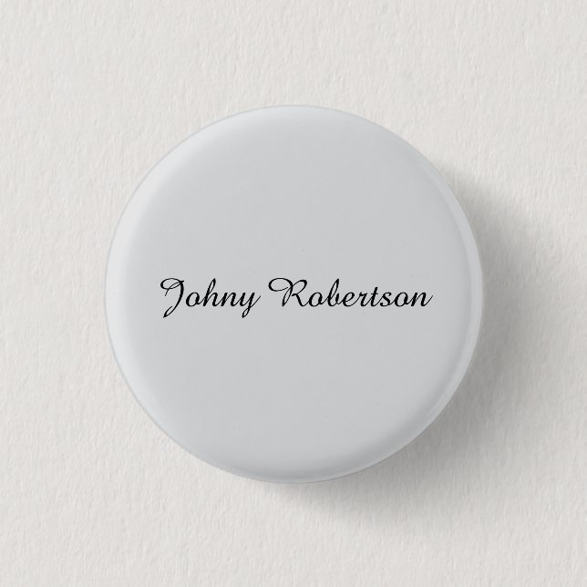 Badge Rond 2,50 Cm Nom manuscrit élégant professionnel moderne (Devant)