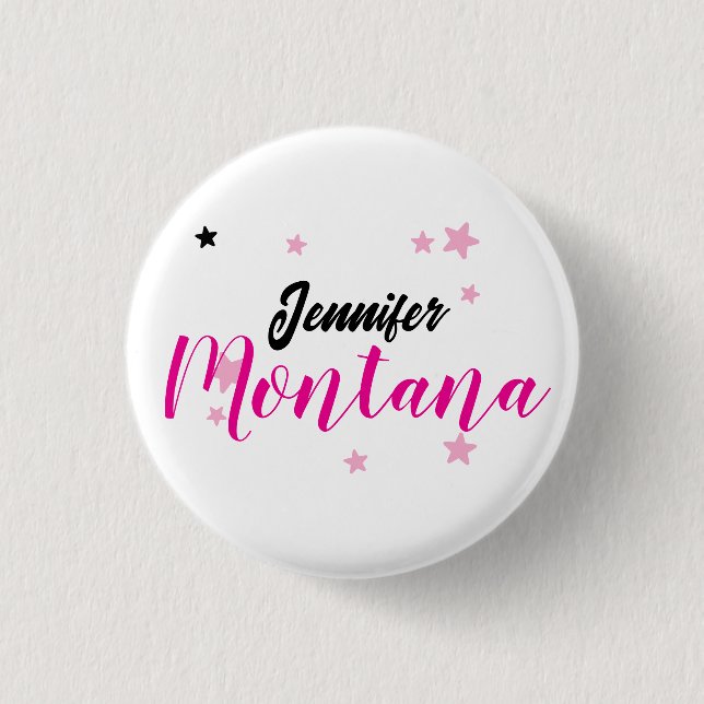 Badge Rond 2,50 Cm Nom minimaliste moderne élégant professionnel (Devant)