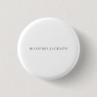 Badge Rond 2,50 Cm Nom Minimaliste Moderne Simple Plain Noir Blanc