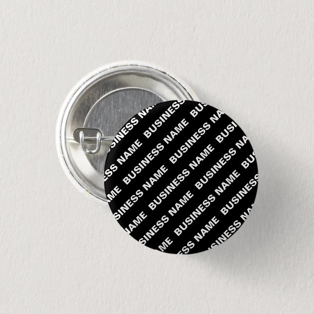 Badge Rond 2,50 Cm Nom Modifiable Répétitif Gras | Simple Blanc Noir (Devant & derrière)