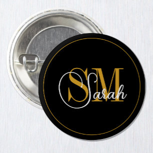 Badge Rond 2,50 Cm Nom monogrammé et signature élégante