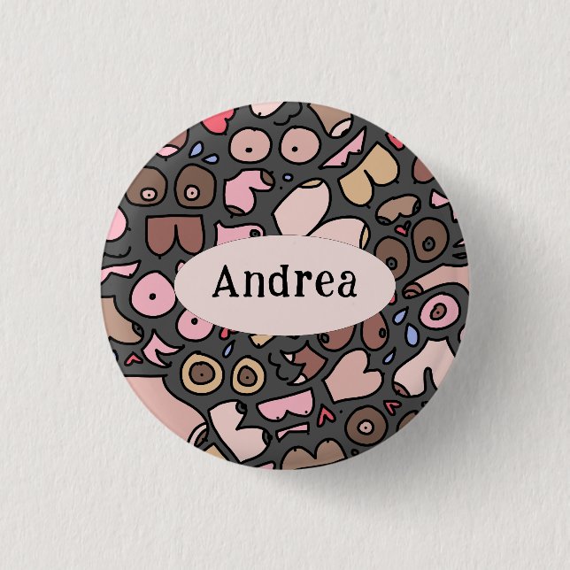 Badge Rond 2,50 Cm Nom motif mammaire neutre (Devant)