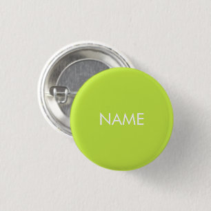 Badge Rond 2,50 Cm Nom personnalisé chaux vert blanc minimaliste