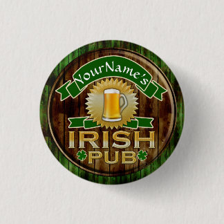 Badge Rond 2,50 Cm Nom personnalisé Irish Pub Signer la Saint Patrick
