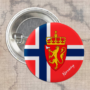 Badge Rond 2,50 Cm Norway button, patriotic Norwegian Flag fashion
