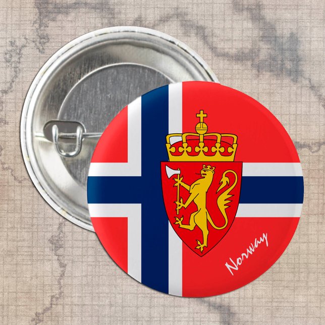 Badge Rond 2,50 Cm Norway button, patriotic Norwegian Flag fashion (Créateur téléchargé)