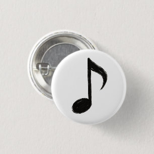 Badge Rond 2,50 Cm Note musicale minimaliste - Style pinceau d'encre