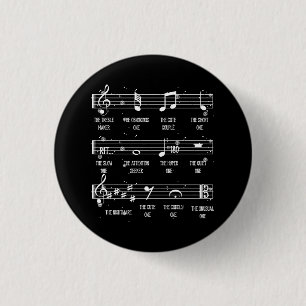 Badge Rond 2,50 Cm Notes musicales