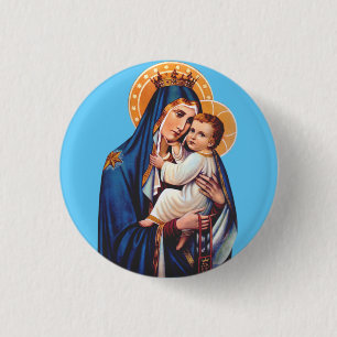Badge Rond 2,50 Cm Notre-Dame du Mont-Carmel Art dévotionnel