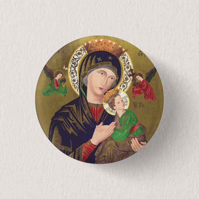 Badge Rond 2,50 Cm Notre-Dame du Perpétuel Secours (Devant)