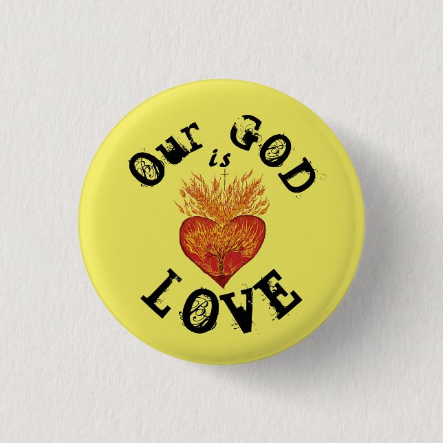 Badge Rond 2,50 Cm Notre Dieu est amour (Devant)