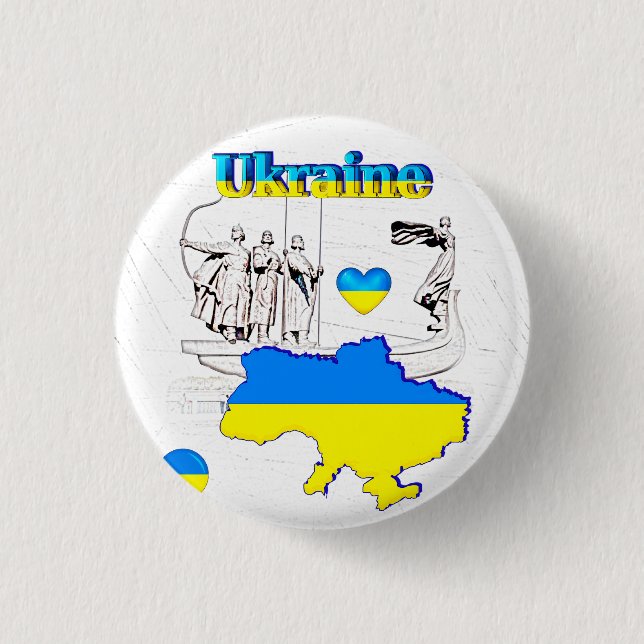 Badge Rond 2,50 Cm NOTRE MAISON - Collection design UKRAINE (Devant)